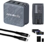 Avermedia GaN Cargador 100 W captura de vídeo FHD GC313PRO, Negro, A