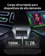 ANKER PRIME CHARGER 200W , 6 PORTS , GaN GRIS, A - Imagen 2