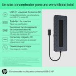 HP Docking Station USB- C Multipuerto Universal - Negro, A - Imagen 3