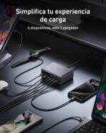 ANKER PRIME CHARGER 200W , 6 PORTS , GaN GRIS, A - Imagen 3
