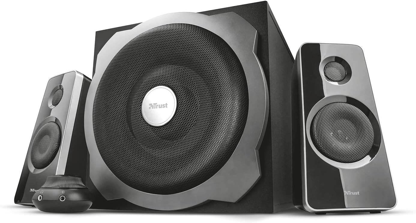 bass1.jpg Trust Tytan 2.1 - Set de Altavoces de Ordenador (2.1, subwoofer de 120 W), Negro, A - Imagen 1
