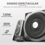 Trust Tytan 2.1 - Set de Altavoces de Ordenador (2.1, subwoofer de 120 W), Negro, A - Imagen 2