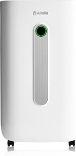 Airalia AIR-DH20 Deshumidificador 20L,Depósito Extraíble de 6,5 litros y Desagüe Continuo, Temporizador 24h,Seca Ropa, Elimina Humedad de Habitaciones Grandes 40m2 , A