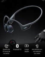 SHOKZ OpenRun Pro, Auriculares Conduccion Osea,Diseño Open-Ear,Auriculares Inalambricos Deportivos,Bluetooth 5.1, 10h Duración Batería,Carga Rápida,Running,Sport, B - Imagen 2